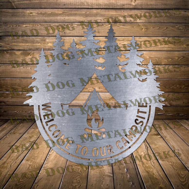 Welcome to our Campsite - Dxf and Svg