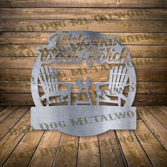 Welcome To Our Porch Monogram - Dxf and Svg