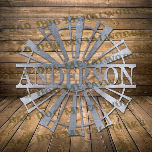 Windmill Monogram - Dxf and Svg