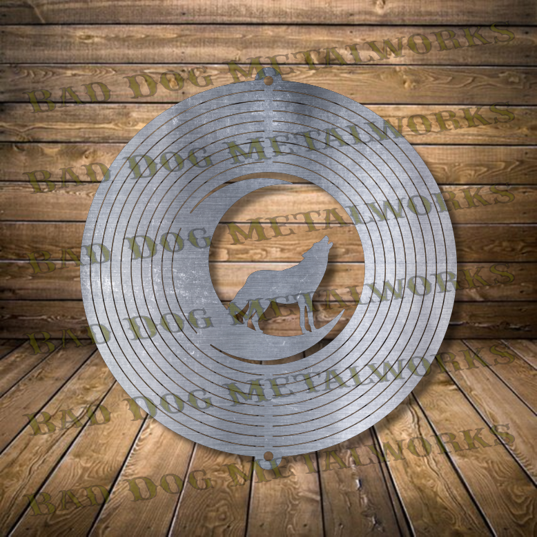 Howling Wolf Wind Spinner - Svg and Dxf