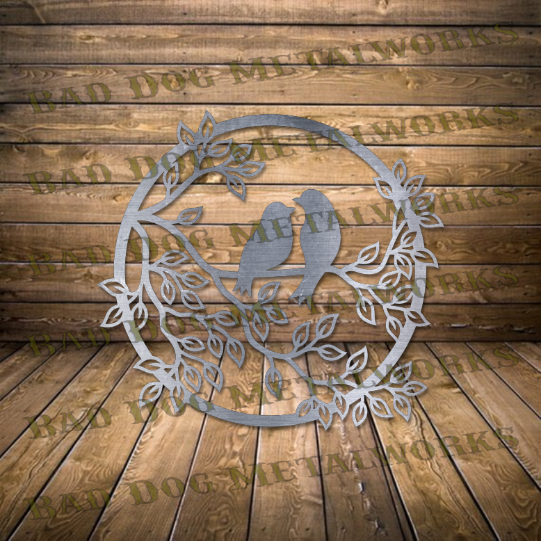 Love Birds on a Branch - Dxf and Svg