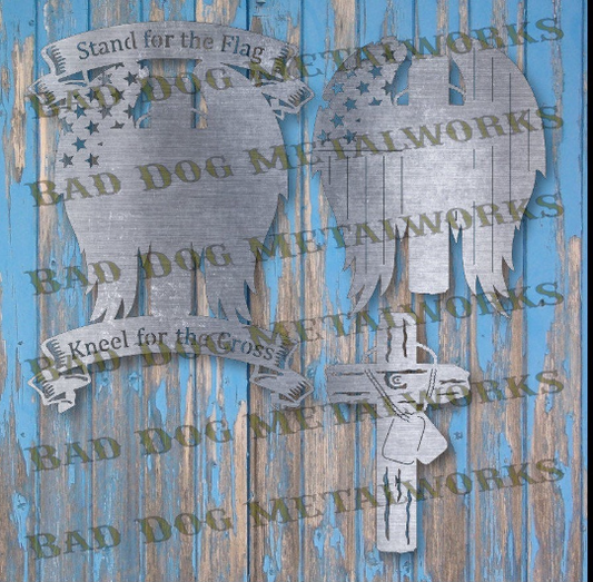 Stand for the Flag, Kneel for the Cross Memorial - Dxf and Svg