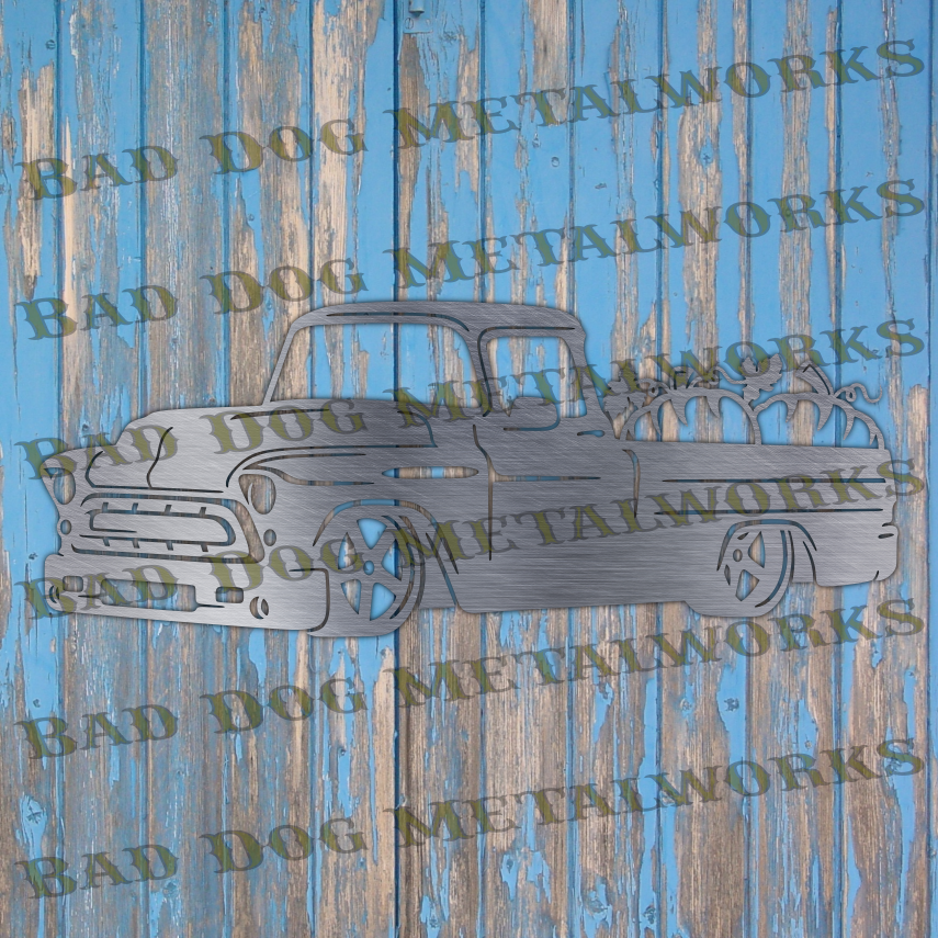 Pumpkin Pickup Truck - Dxf and Svg