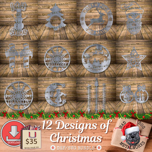 12 Designs of Christmas Bundle - Dxf and Svg