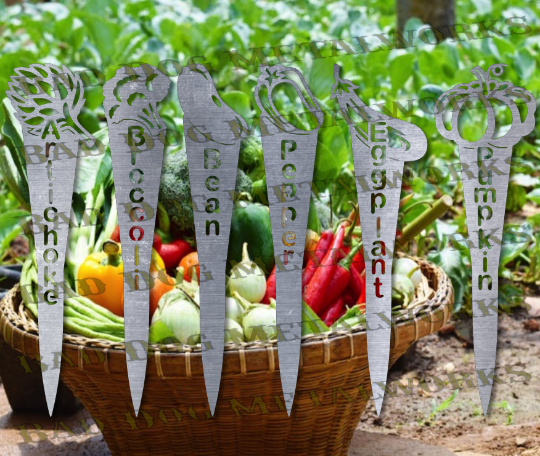 Vegetable Garden Stakes (FULL SET) - Dxf and Svg