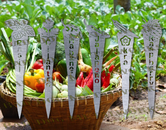Vegetable Garden Stakes (FULL SET) - Dxf and Svg