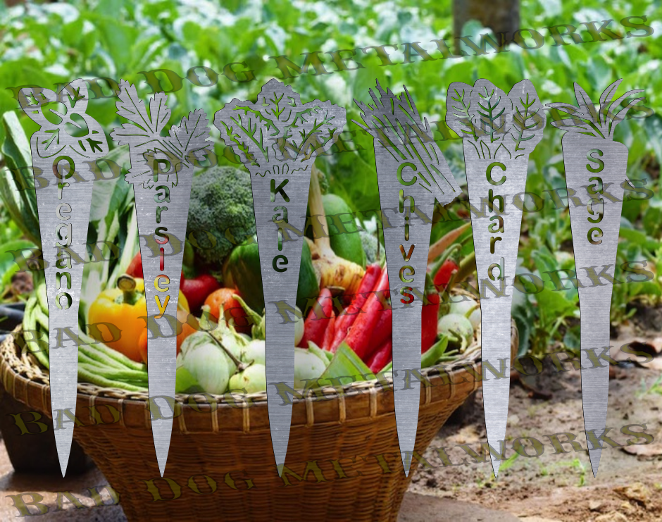 Vegetable Garden Stakes (FULL SET) - Dxf and Svg