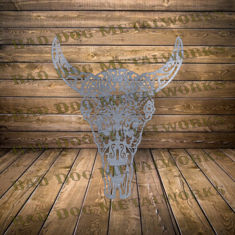 Sugar Bull Skull - Dxf and Svg