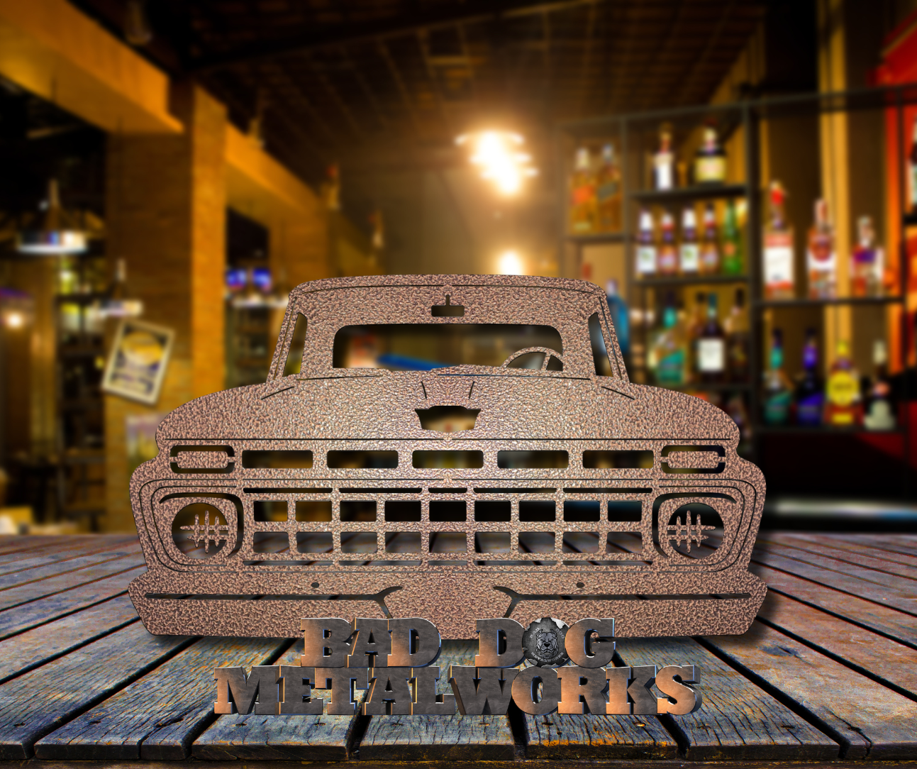 1965 Ford F100 Pickup Truck Metal Art