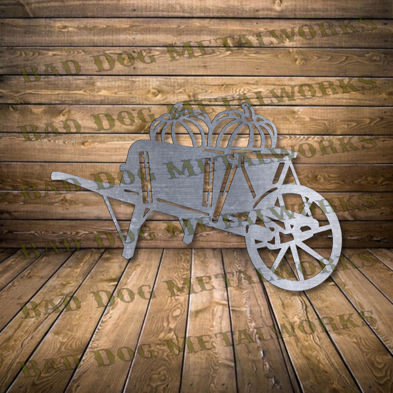 Antique Wheelbarrow and Pumpkins - Dxf and Svg