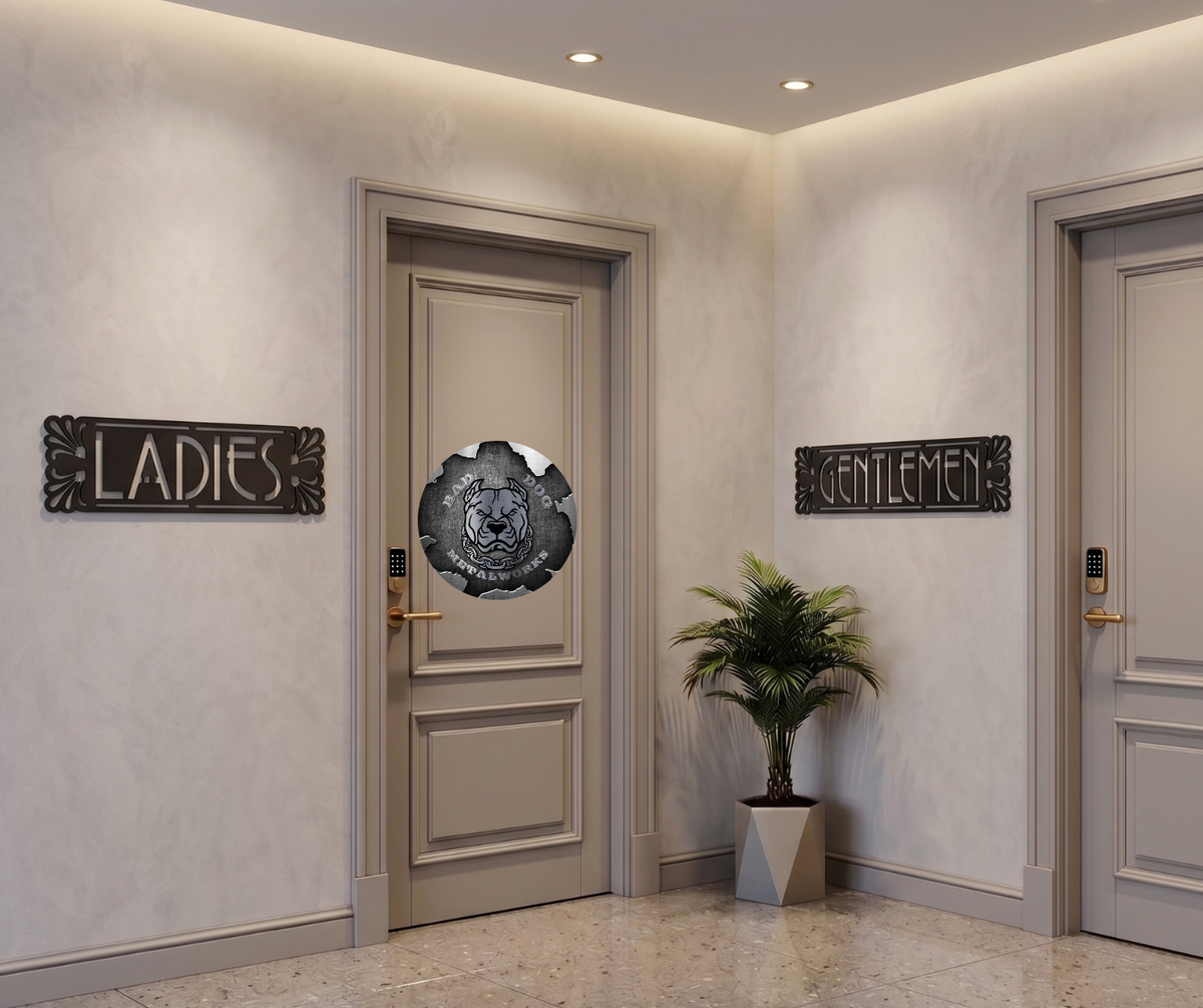 Art Deco Ladies or Gentlemen Bathroom Plaque