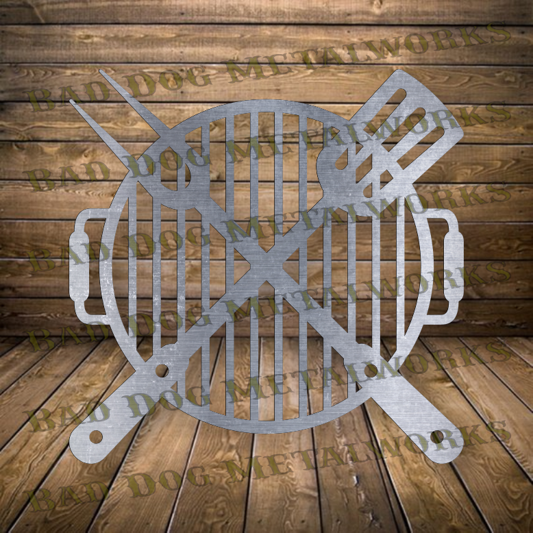 BBQ Grill Crossed Utensils- Dxf and Svg
