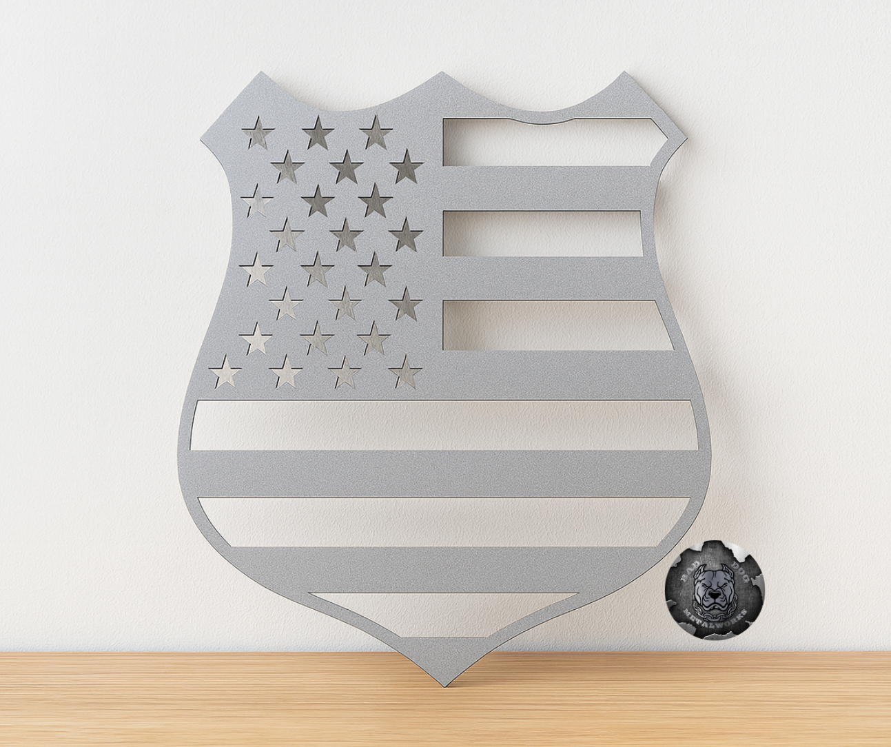 Badge Flag Protect and Serve