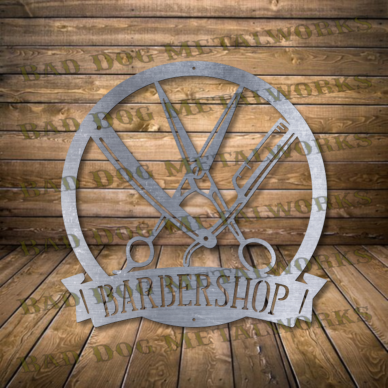 Barber Shop Monogram - Dxf and Svg