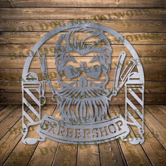 Bearded Barbershop Monogram - Dxf and Svg