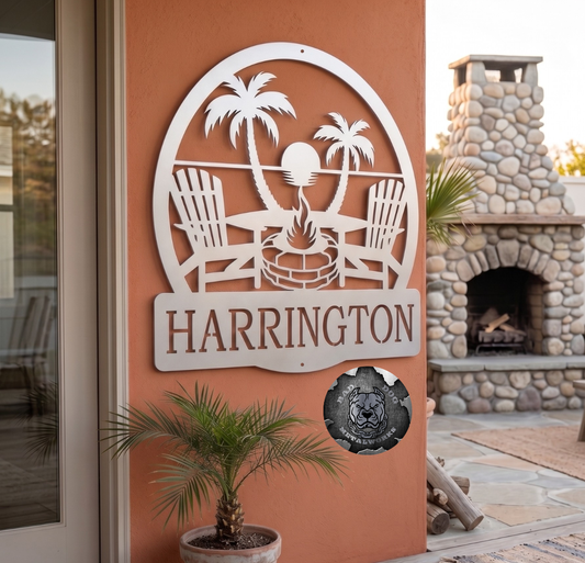 Beach Fire Pit Monogram