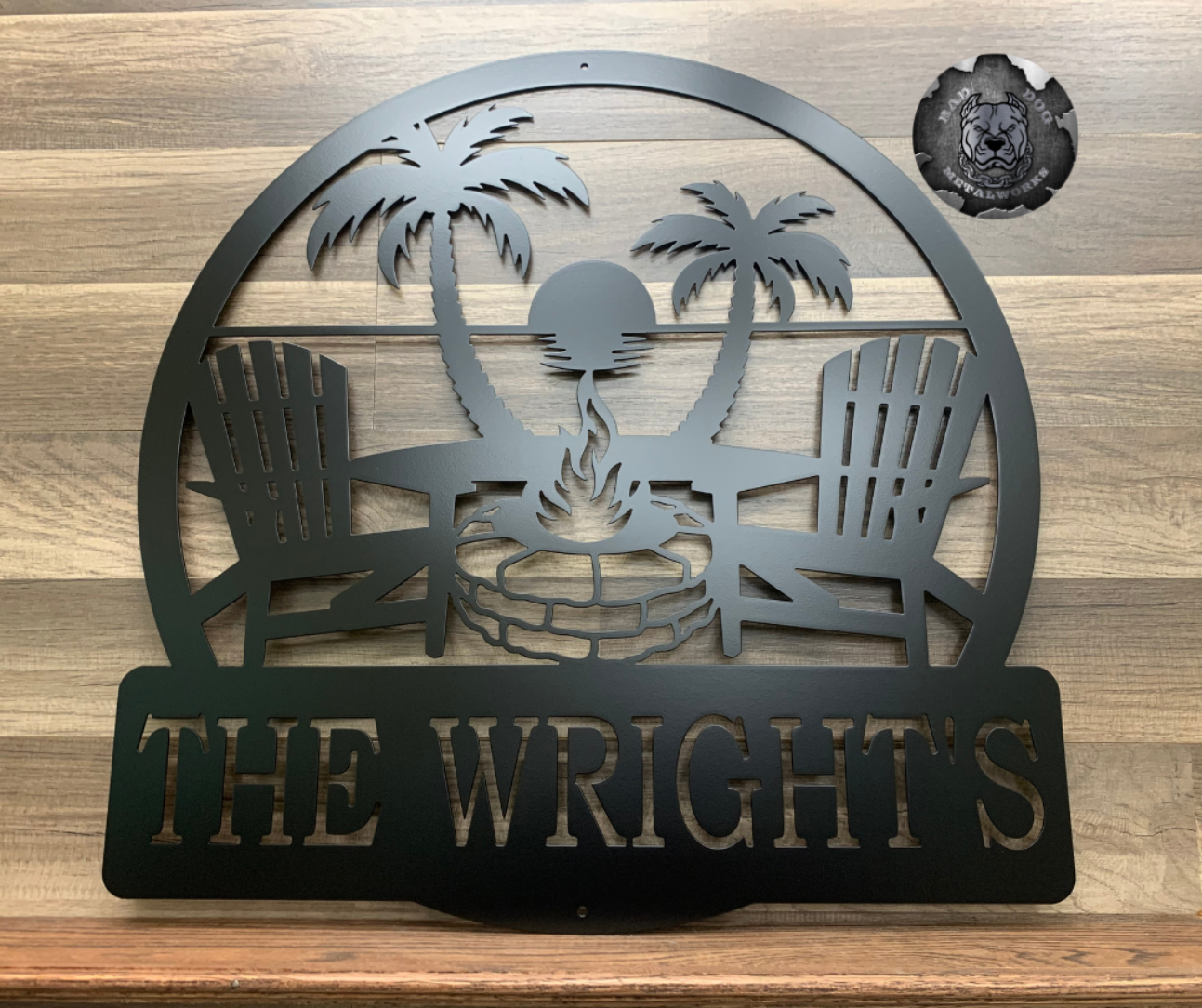 Beach Fire Pit Monogram