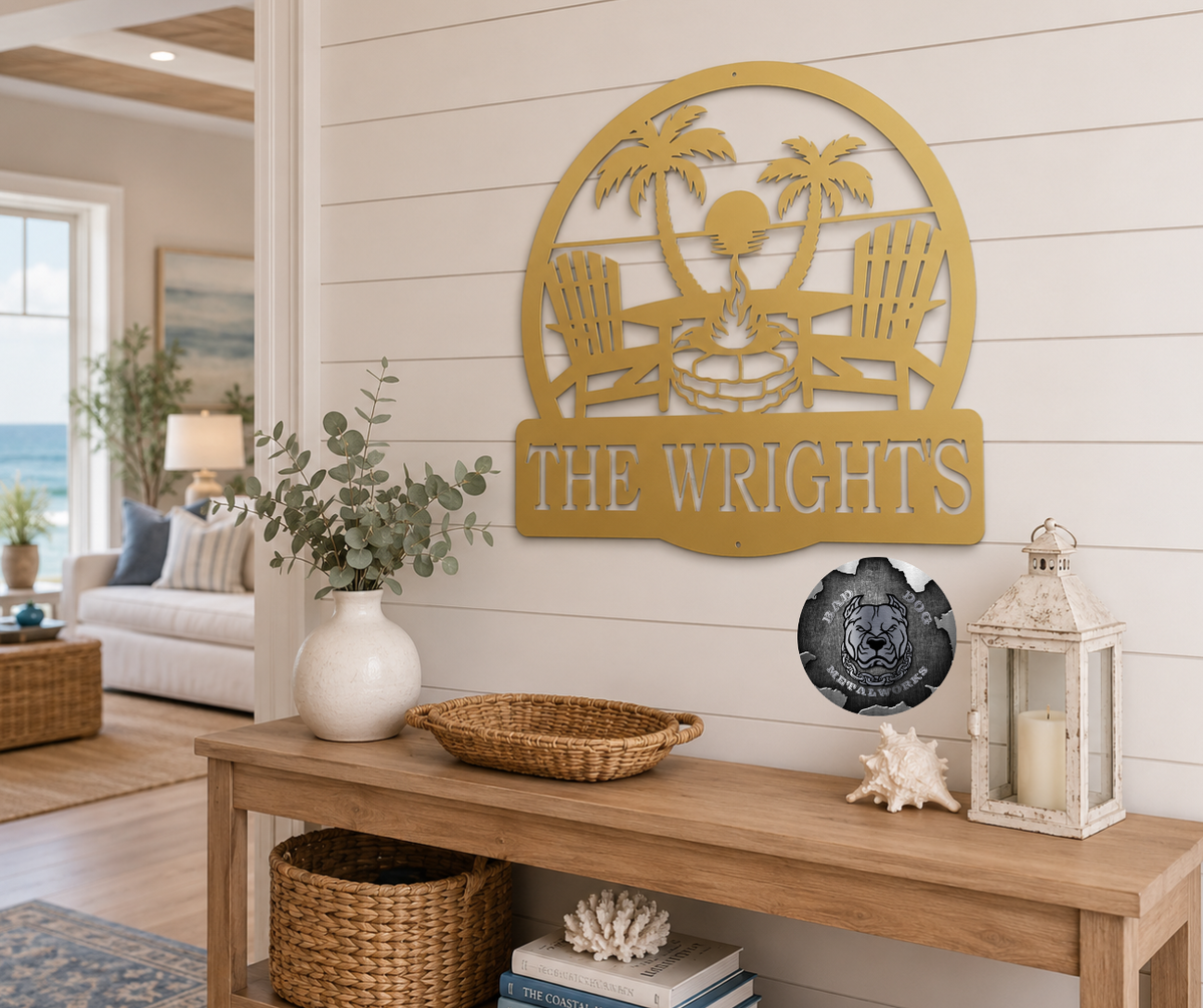 Beach Fire Pit Monogram