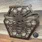 Honeycomb Bee Metal Garden Flag