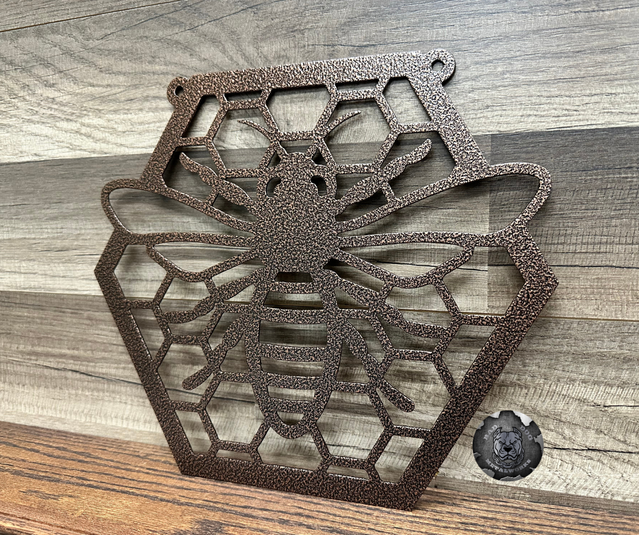 Honeycomb Bee Metal Garden Flag