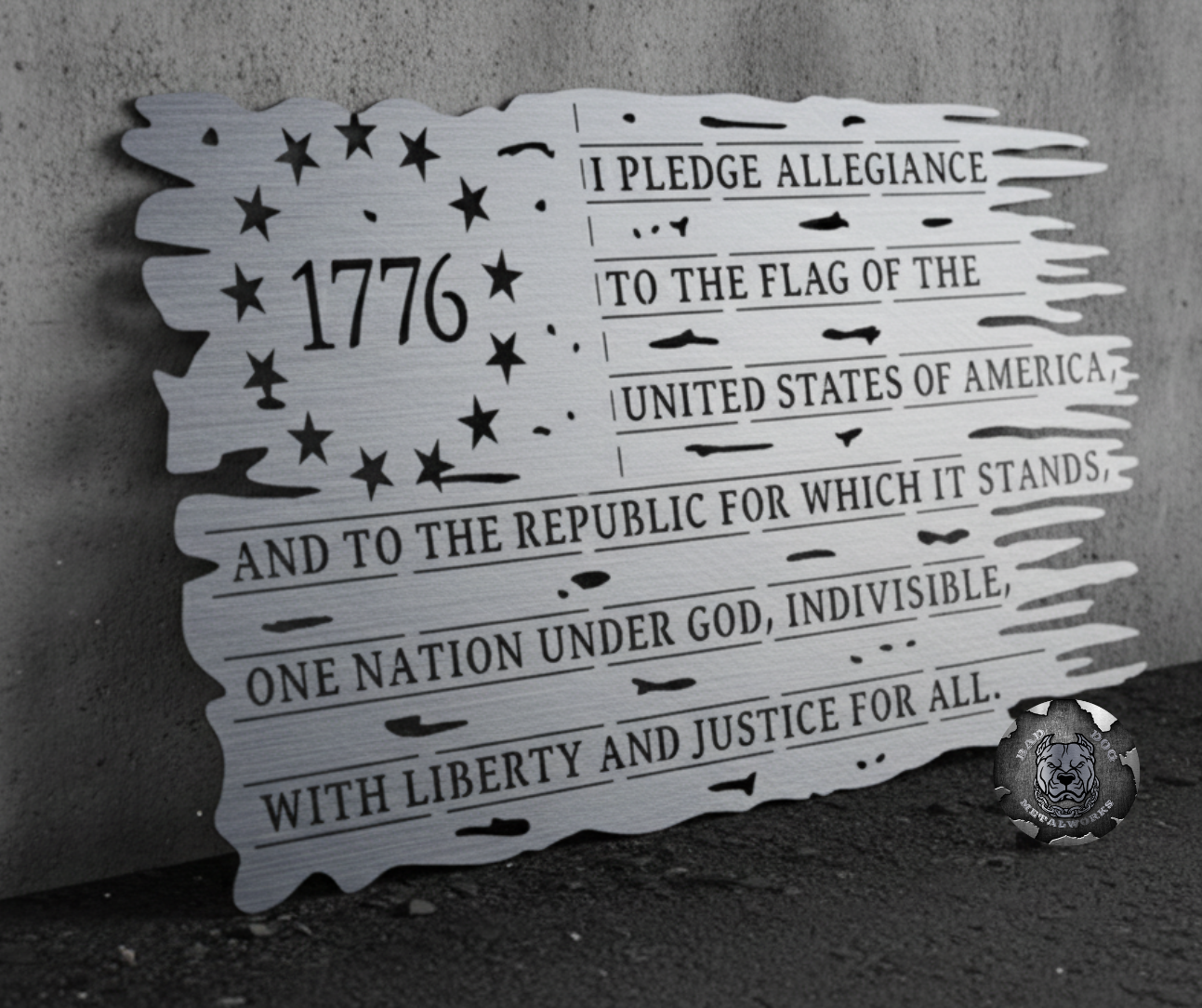 Betsy Ross Tattered Pledge Flag