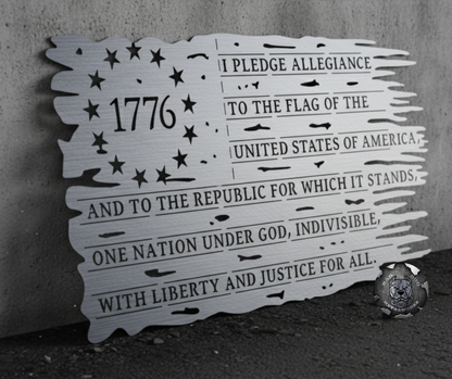 Betsy Ross Tattered Pledge Flag