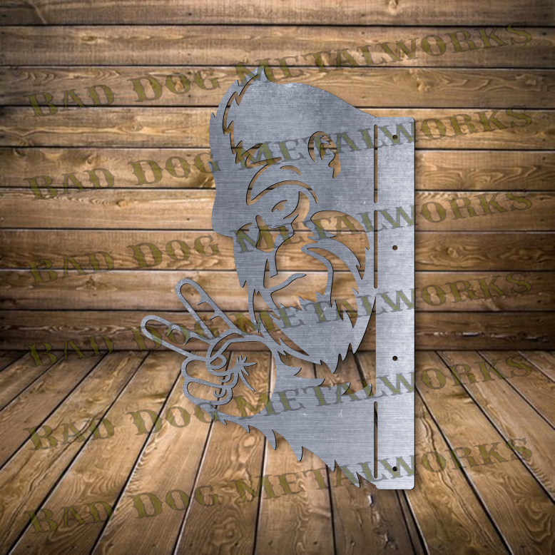 Peeking Bigfoot Peace - Dxf and Svg