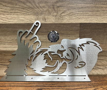 Peeking Bigfoot Flipping Off