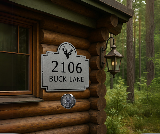 Deer Address Plaque