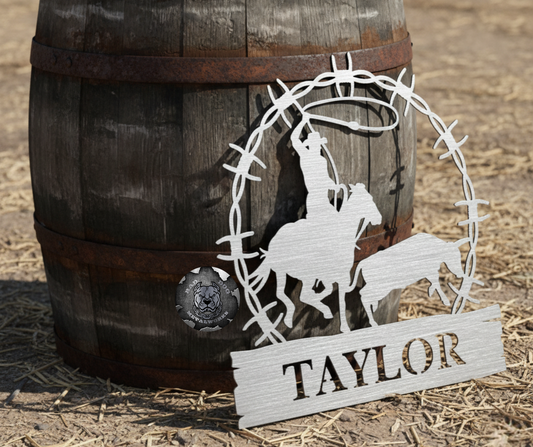 Bull Roping Rodeo Monogram