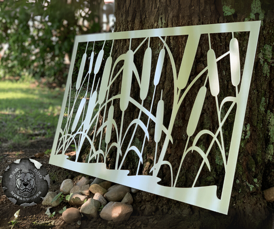 Cattail Privacy Panel Metal Art