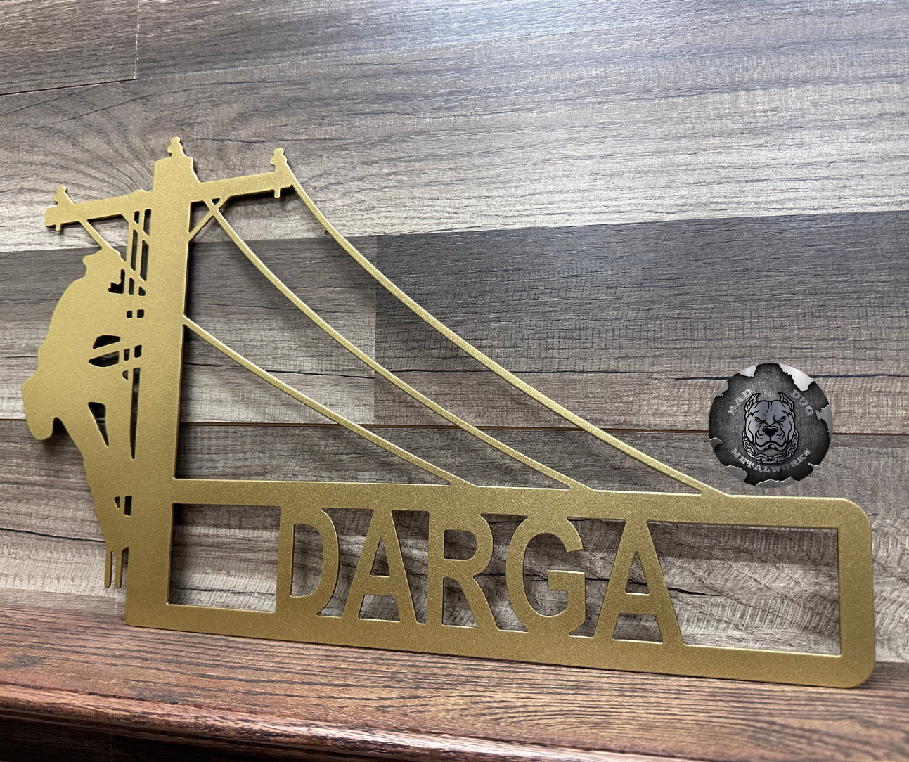 Climbing Lineman Monogram