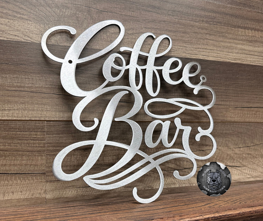 Coffee Bar Script Metal Sign