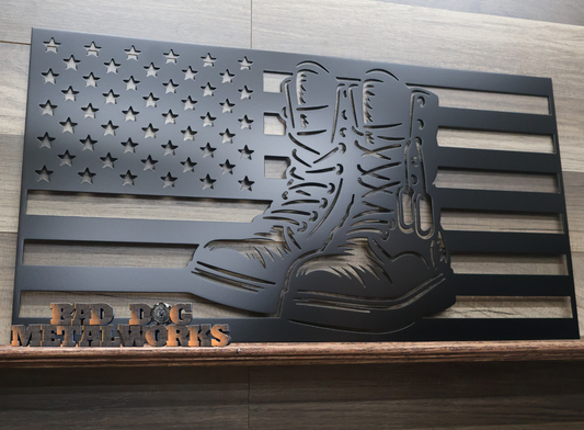 Combat Boots American Flag