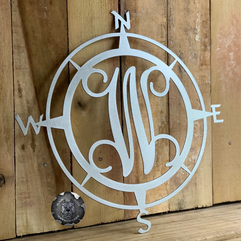 Compass Monogram – Bad Dog Metalworks