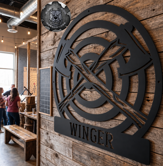 Crossed Axes Axe Throwing Monogram