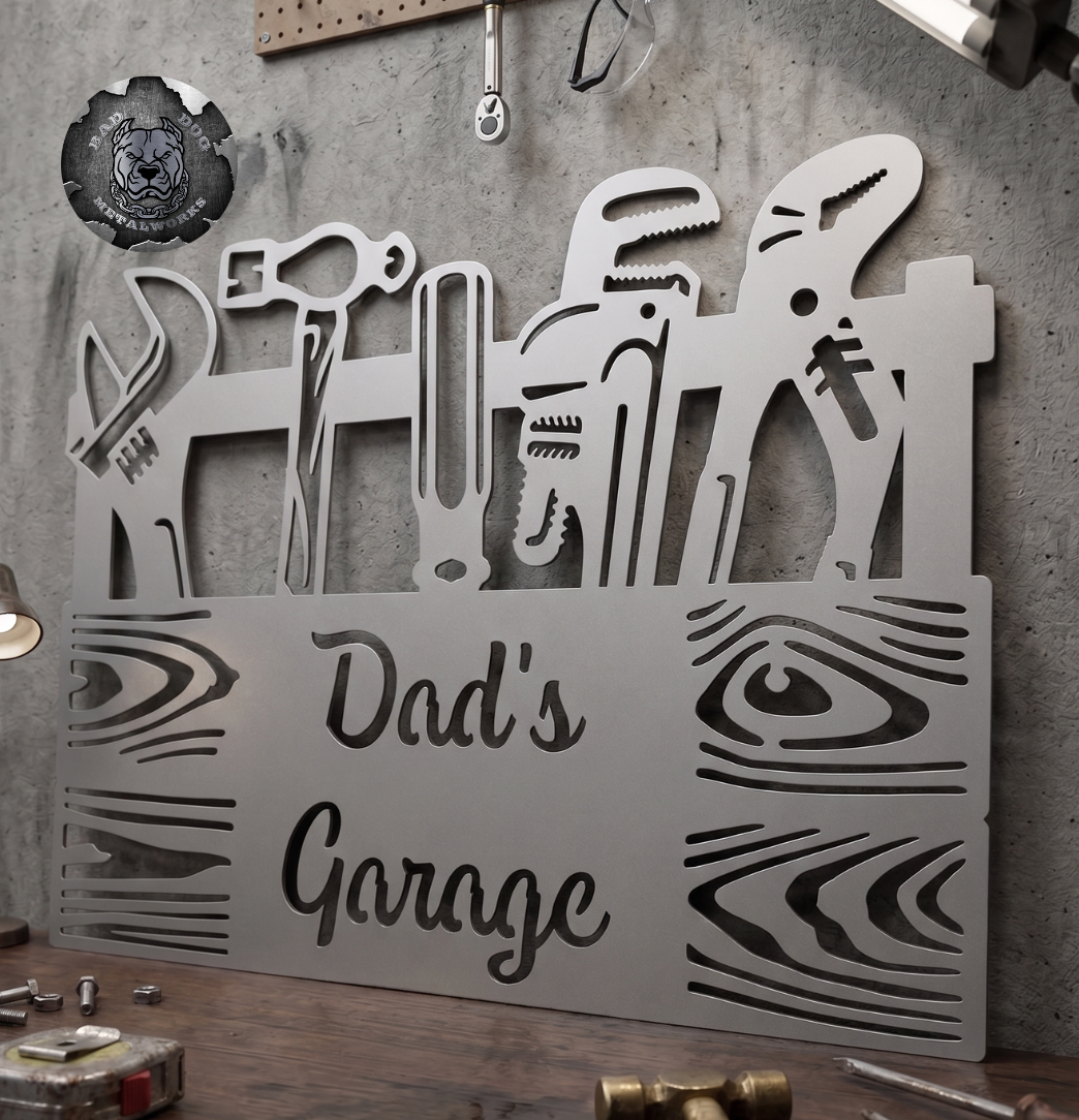 Dad's Garage Toolbox - Metal Man Cave Decor