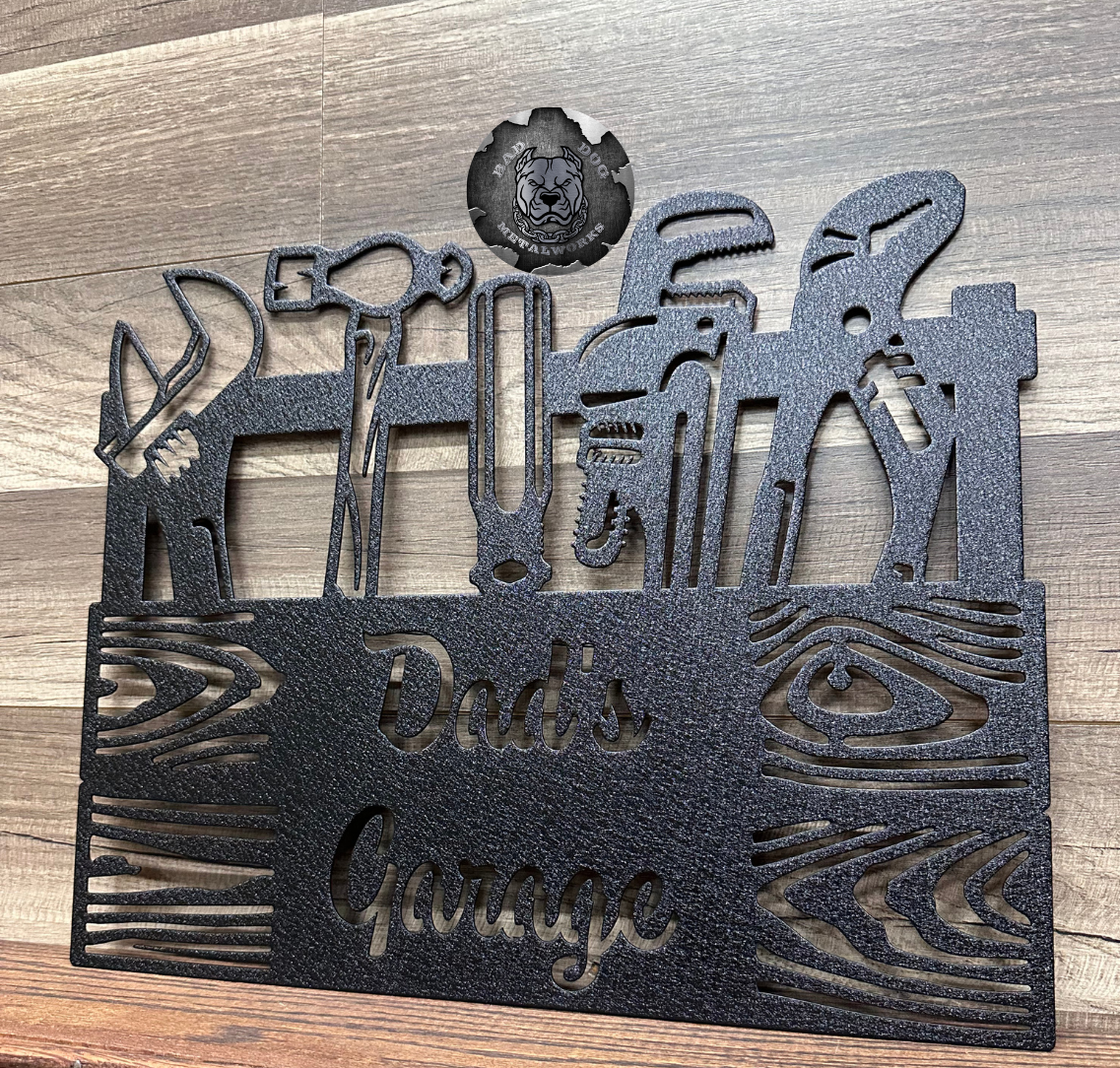 Dad's Garage Toolbox - Metal Man Cave Decor