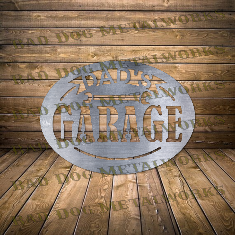 Dad's Garage Oval - Dxf and Svg – Bad Dog Metalworks