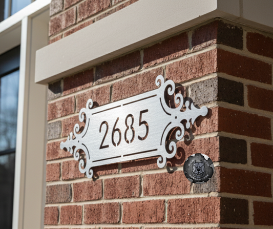 Decorative Scroll Address Plaque