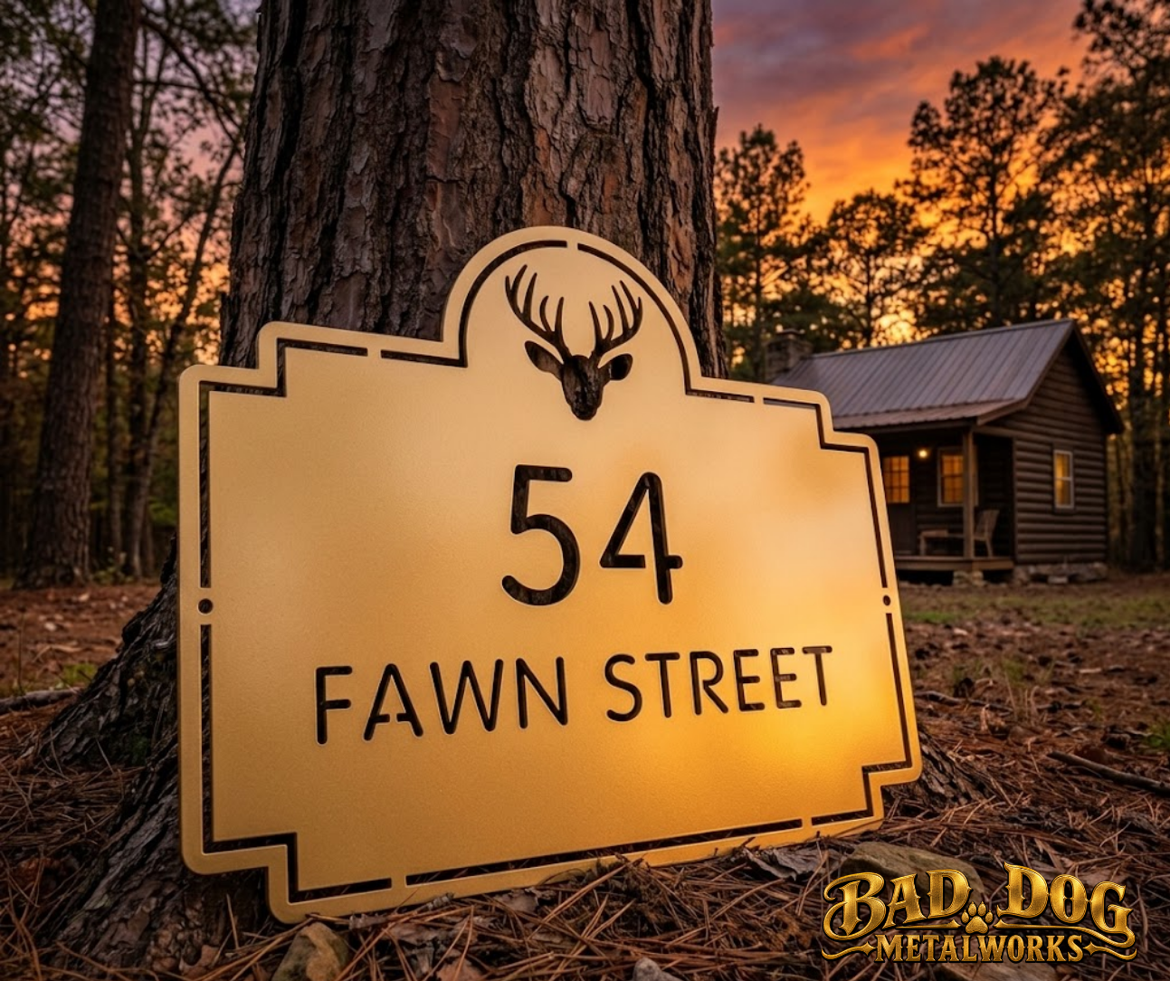 Deer Address Plaque