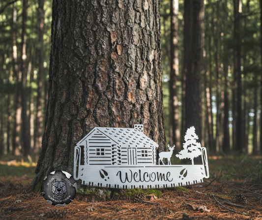 Deer Cabin Welcome Saw