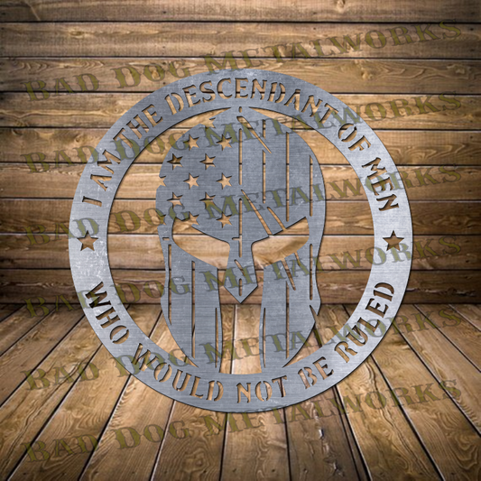 I Am the Descendant of Men Who Would Not Be Ruled Spartan Mask - Dxf and Svg