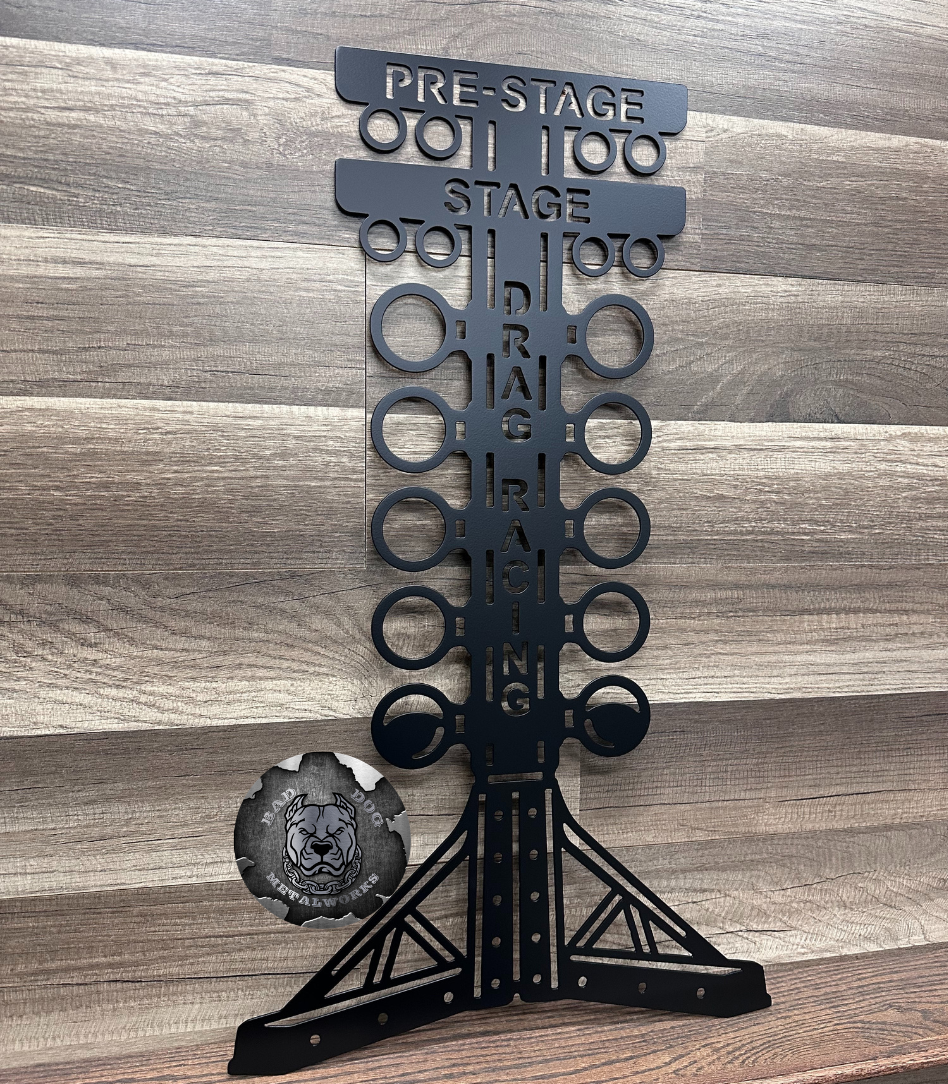 Drag Racing Tree Metal Sign from Bad Dog Metalworks in black