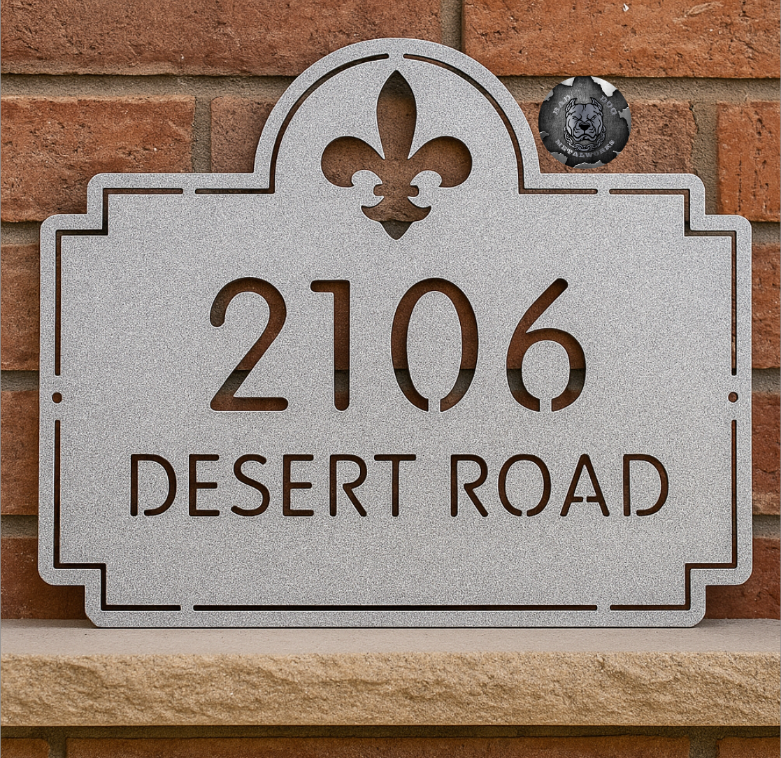 Fleur De Lis Address Plaque