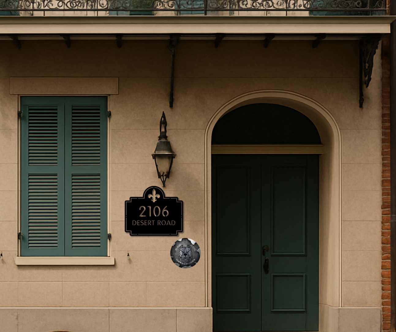 Fleur De Lis Address Plaque
