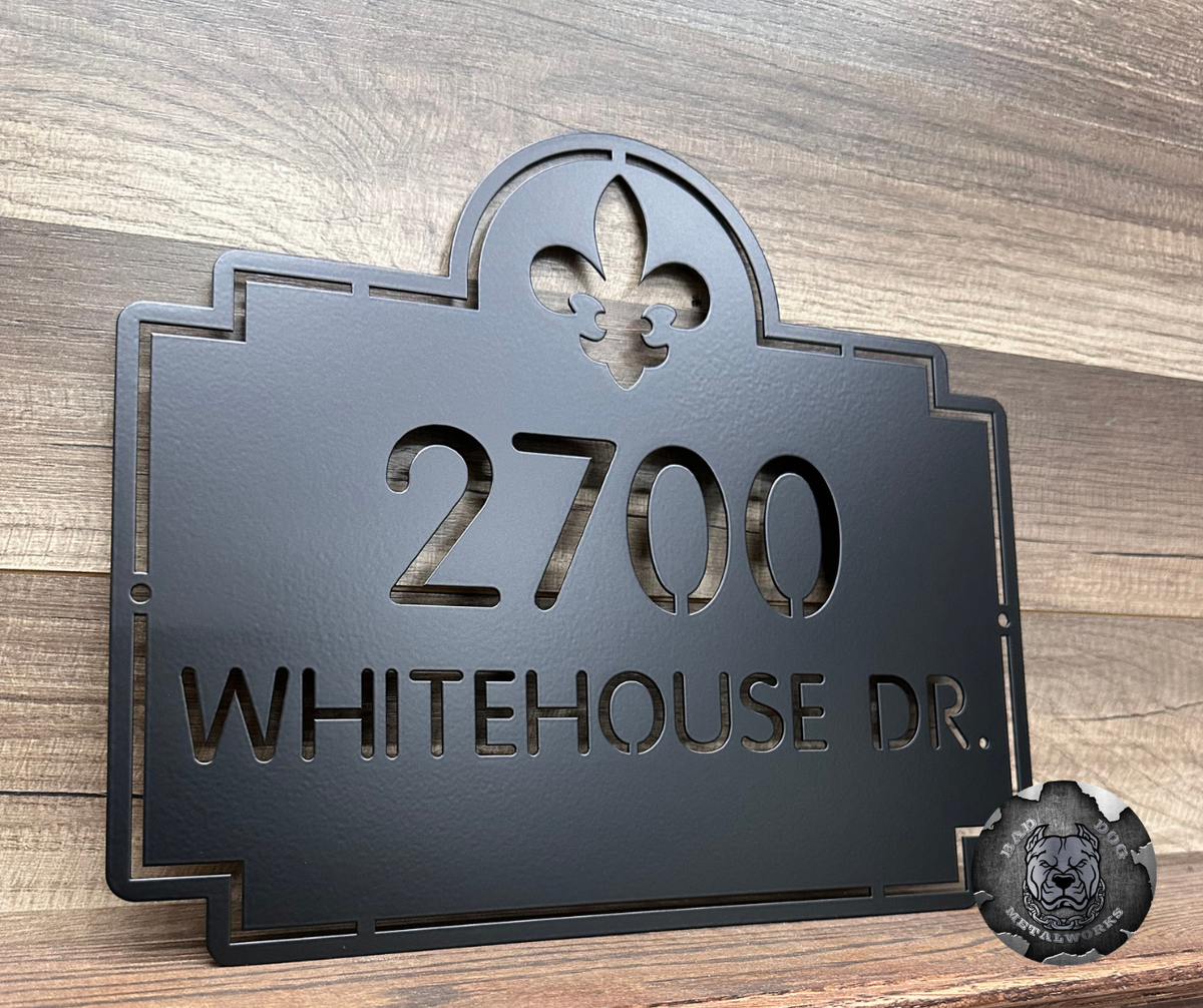 Fleur De Lis Address Plaque
