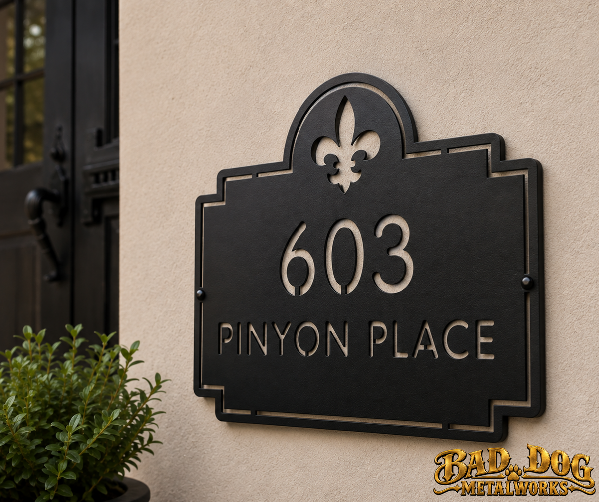 Fleur De Lis Address Plaque