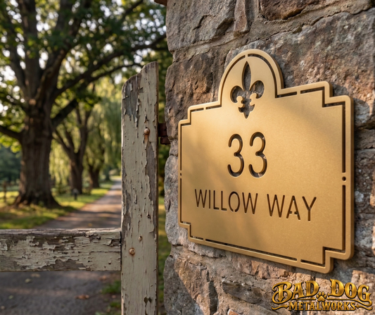 Fleur De Lis Address Plaque