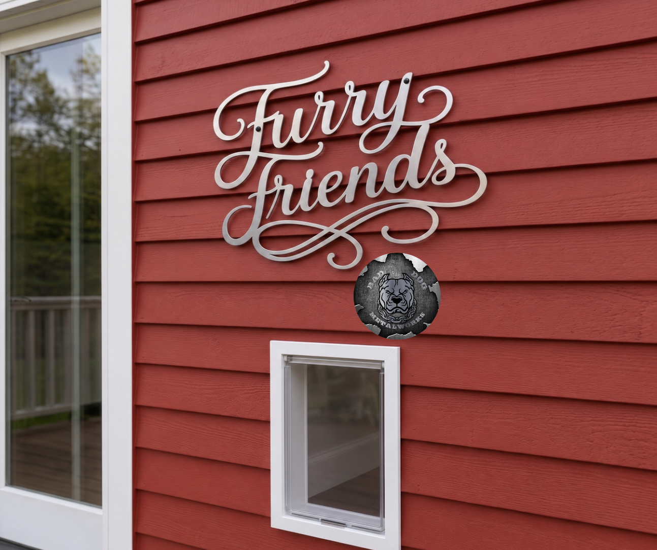 Furry Friends Script Metal Sign